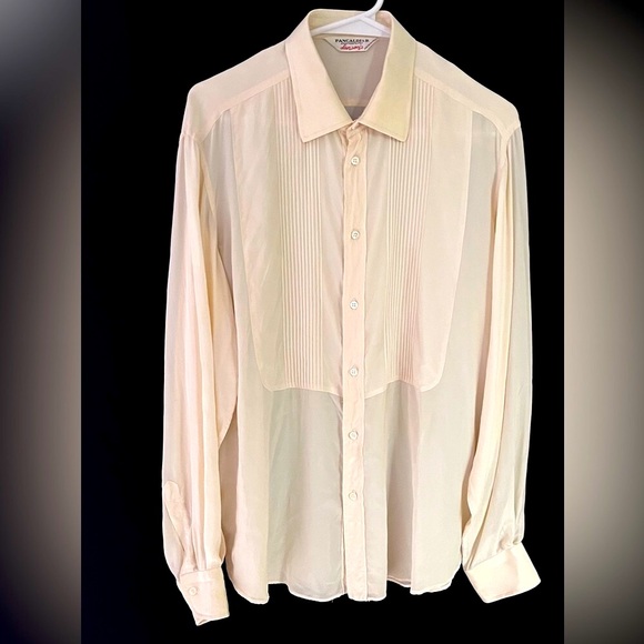 PANCALDI & B. Vintage Pale Peach Silk Top Blouse - Picture 1 of 14